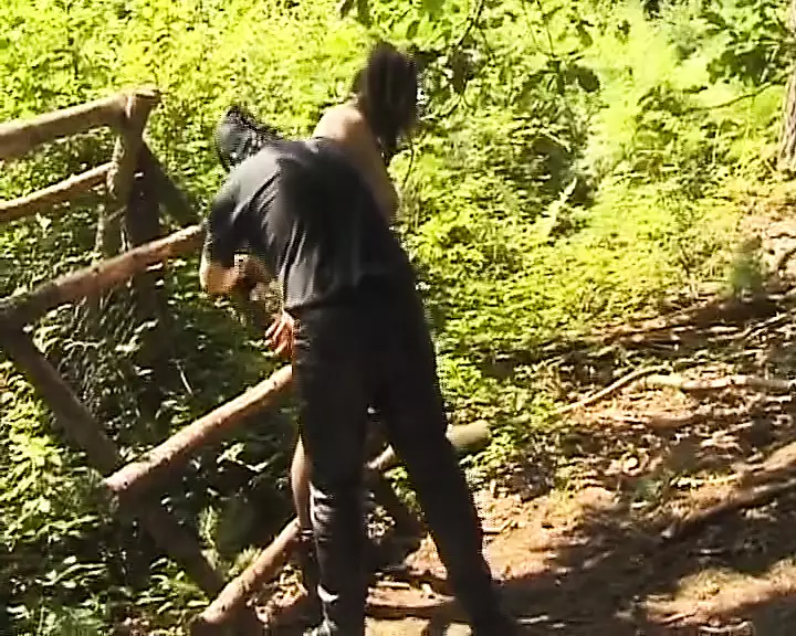 Slutty German Whore Tied Up And Spanked Hard In The Woods Public Sex