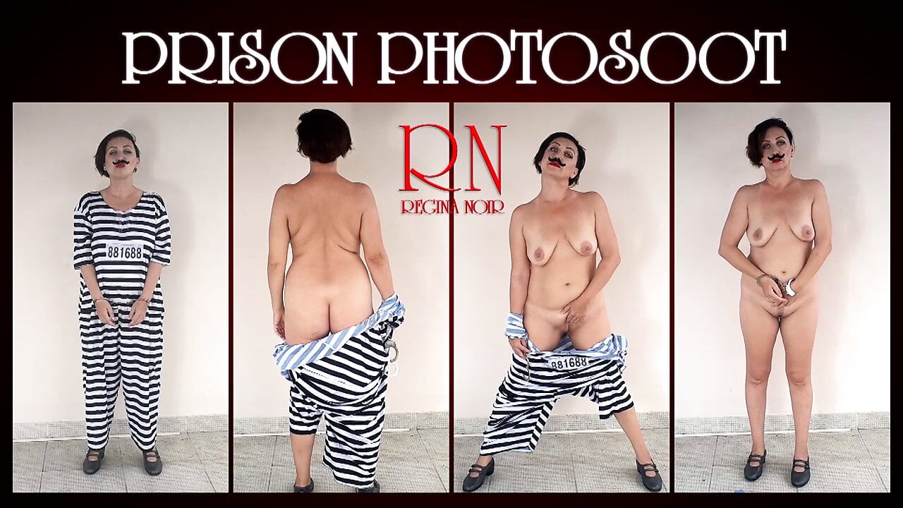 Photographing in prison. The detained lady is a prisoner of the prison. She is made to undress on camera. Cosplay. 2