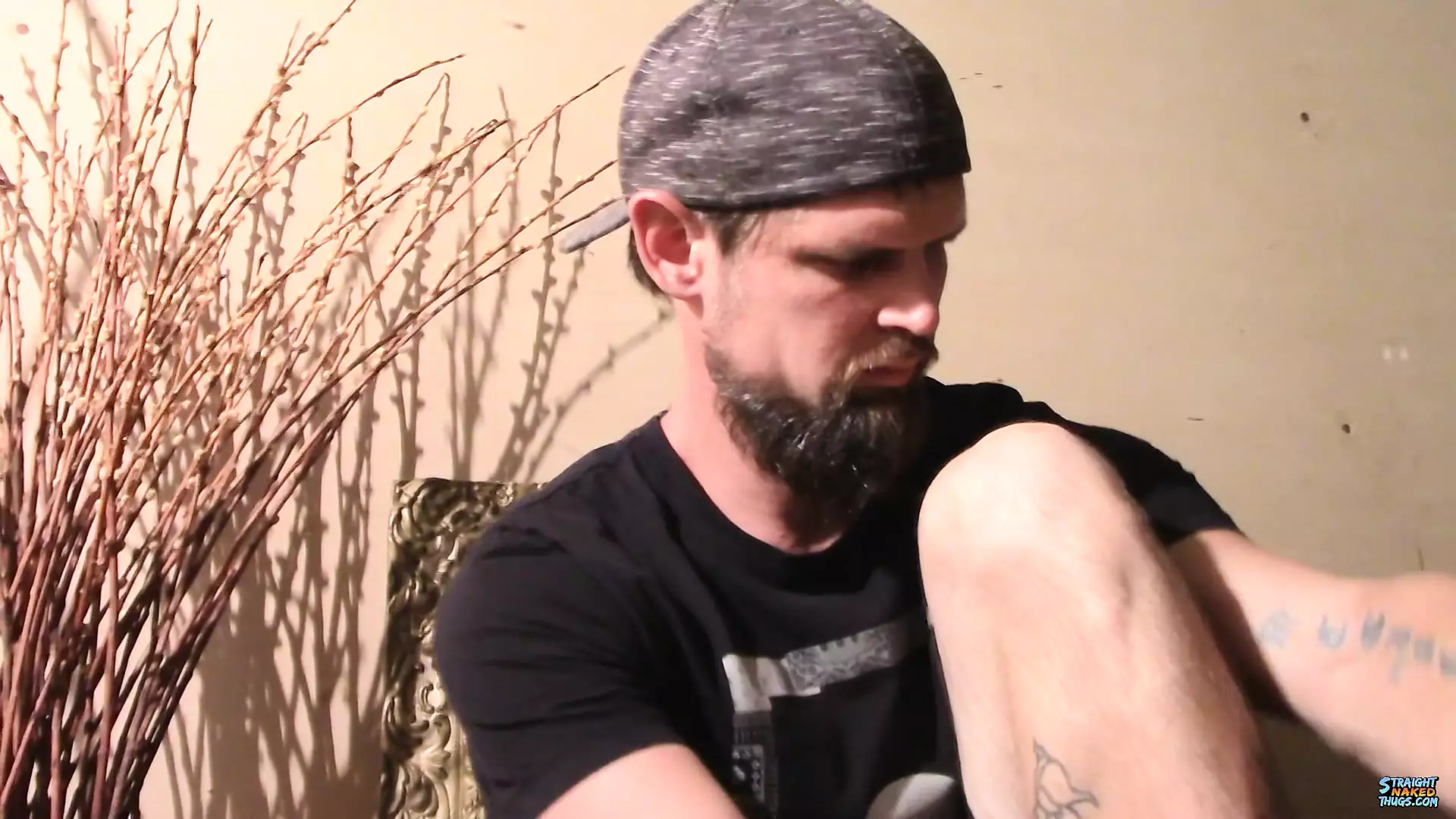 Straight Thug Nolan Looks Badass While Tugging His Hard Cock Gay Jock