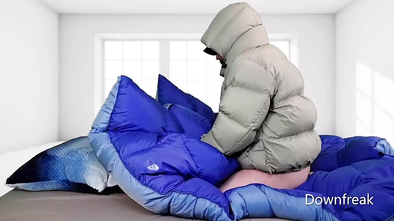 Humping Super Puffy Comforter While Wearing Super Puff Jacket Gay Porn Xhamster