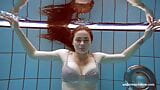 Big tits Lola stripping in the pool for you snapshot 3