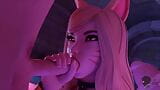 League Of Legends Ahri Taking A Load In Her Mouth snapshot 3