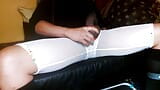 Bílé spandex bílé spodní kalhotky snapshot 5