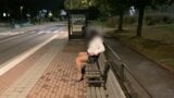 Crossdresser bound at bus stop snapshot 11