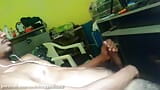 Hairy black guy loves how his thick cock feels in his palm snapshot 4