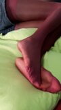 My Feet in a purple pantyhose – close-up snapshot 10