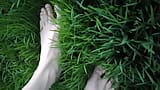 Jon Arteen in short shorts walks on grass barefoot, shows his boy soles, smiles for you  Boy foot fetish, sexy twink on grass, n snapshot 3