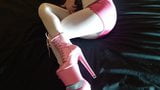 Laura XXX model sexy video with 8 inches pink plaform heels snapshot 16