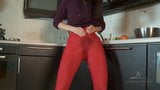 Stunning hairy Claire masturbates in the kitchen snapshot 4