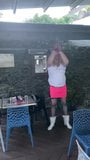 Sissy Lucy Tied Up,Blindfolded And Ball gagged BarTerrace snapshot 6