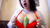 Hot Milf gets wild in the kitchen and sucks huge eggplant snapshot 6