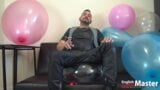 Leather daddy pops balloons with cigar PREVIEW snapshot 4