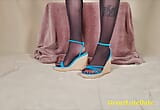 Femboy Pantyhose Feet in New High heels snapshot 6