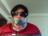 Sissy Stephanie struggling while gagged and saranwrapped snapshot 4