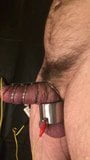 gay electro cum in chastity cage - ballstretcher snapshot 10