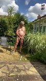 Catheter pissing in garden snapshot 8