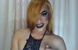 Heavy make-up trap with black lipstick mouth teases you snapshot 10