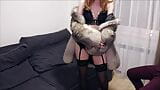 Teasing and romantic dance in fur coat! snapshot 9