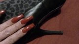 My long nails in sparkling red nail polish snapshot 5