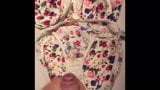 Floral bra and panties cum snapshot 1