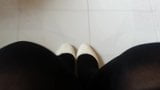 White Patent Pumps With Black Pantyhose Teaser 32 snapshot 1