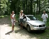 German super busty milf shoots outdoor porn video while getting her pussy fucked snapshot 1