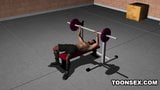 3D Babe Fucks a Stud as He Lifts Some Weights snapshot 2