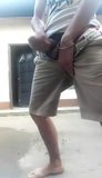 He jerks his big cock on the street snapshot 3