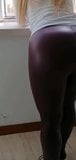 Blonde UK milf leather leggings BUSTED!! snapshot 3