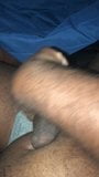 Sdraiato sul letto gocciolante di precum nelle mie mutande grigie snapshot 10