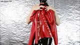 Dressing up red latex blouse with puffed sleeves snapshot 2