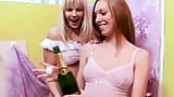 Champagne showers with two hot lesbian chicks snapshot 7