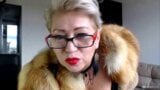 Hot sexy Russian MILF slut in a fur coat and a cigarette... snapshot 2