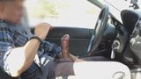 XL uncut cumming hand-free in car  & licks (2'11'') snapshot 7