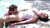 Tatted brunette Dana Vespoli gets her beautiful asshole and throat dicked down in the pool snapshot 7