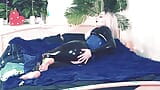 Muschi-Masturbation und Fußfetisch, Latex-bondage und Cowgirl-Position. Arya Grander snapshot 16