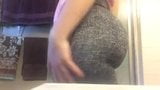 Girl in grey legging showing her BIG CAKE snapshot 1