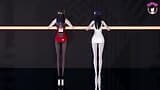2 sexiga asiatiska tjejer dansar + gradvis klä av sig (3D HENTAI) snapshot 1