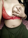 Sexy Bhabhi is desparate for sex ,so she is fingering her pussy & licking milk from her big boobs snapshot 2