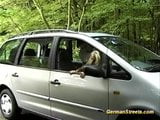 German Girl sucks cock in car trip snapshot 11