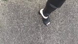 walking in extreme platform mules and outdoor cumshot snapshot 2