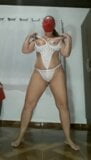 Alexxa candy striptease - vestido morado y bragas blancas snapshot 11