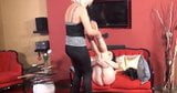 Mistress spanks submissive brunette snapshot 6