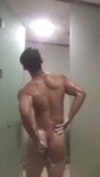 The super hot muscle asian guy take a shower after workout snapshot 1