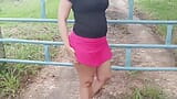 Outdoor exhibition af farm, cuckold husband filming his hotwife at woods snapshot 3