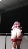 I Flash my sexy Ass in fishnet in a public Train Station risky outdoor juvia jolie snapshot 4