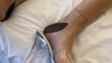 Cum trên rõ ràng cao gót mules và nylon chân snapshot 5