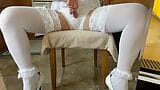pretty white lace stockings and panties jacking snapshot 2