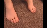 Pretty brunette remove socks and show wonderful soles feet snapshot 3