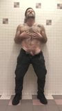 RESTROOM HJ: Hairy Daddy Strips To Shoot CUM FOUNTAIN Pt. 2 snapshot 3
